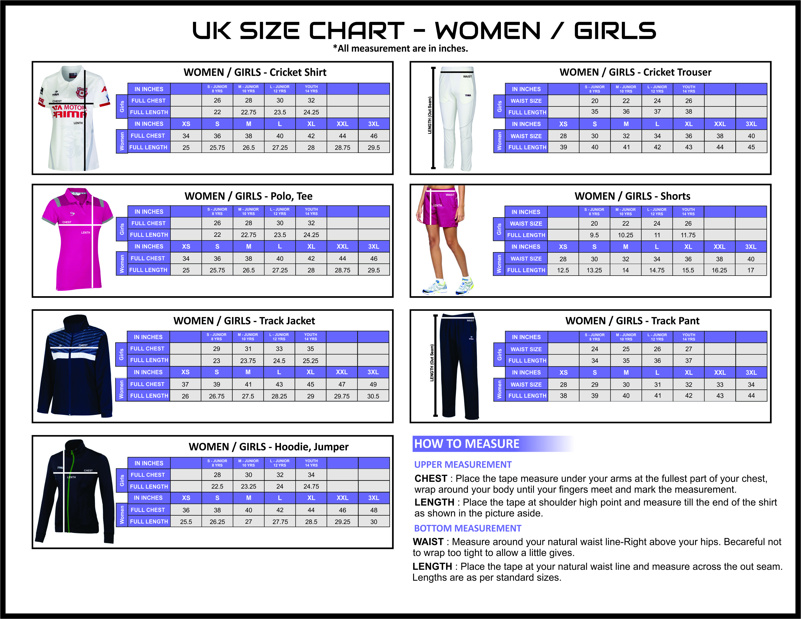 Ladies Jacket Size Chart Uk